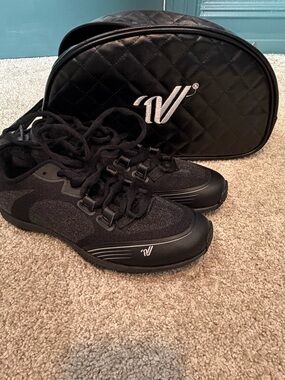 Varsity Kids Black Sneakers with Matching Quilted Bag